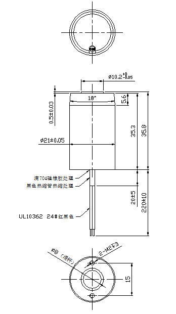 水閥用牽引式電磁閥尺寸圖